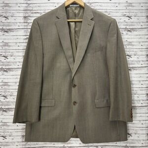 Ralph Lauren Blazer Mens 46L Check Silk Wool Blend Sport Coat Jacket 2 Botton